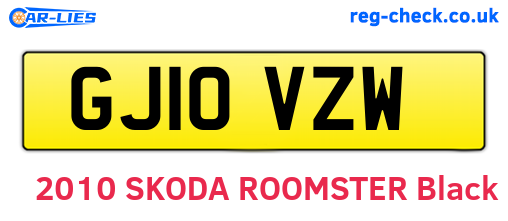 GJ10VZW are the vehicle registration plates.
