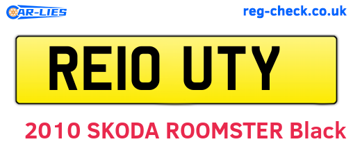 RE10UTY are the vehicle registration plates.