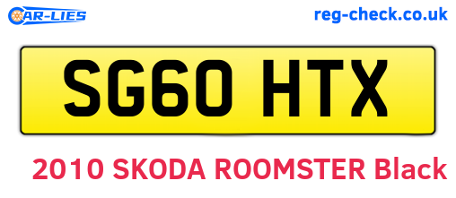 SG60HTX are the vehicle registration plates.