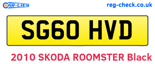 SG60HVD are the vehicle registration plates.