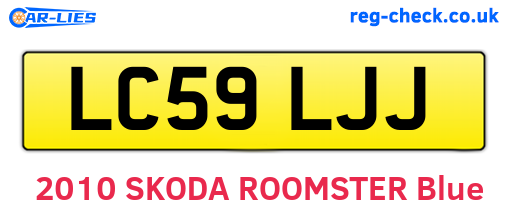LC59LJJ are the vehicle registration plates.