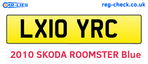 LX10YRC are the vehicle registration plates.