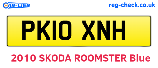 PK10XNH are the vehicle registration plates.
