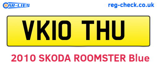 VK10THU are the vehicle registration plates.