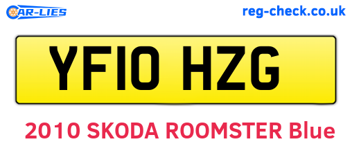 YF10HZG are the vehicle registration plates.