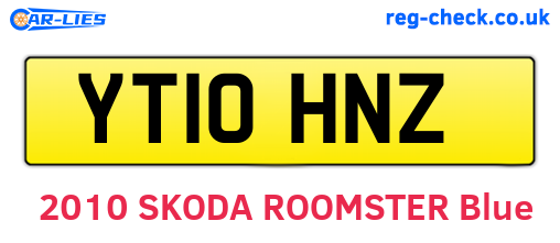 YT10HNZ are the vehicle registration plates.