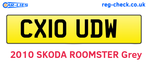 CX10UDW are the vehicle registration plates.