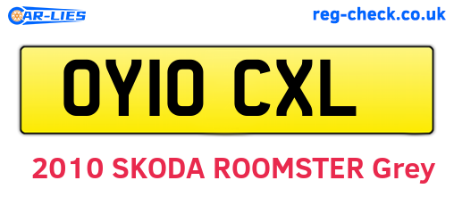 OY10CXL are the vehicle registration plates.
