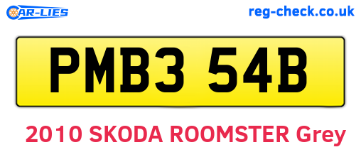 PMB354B are the vehicle registration plates.