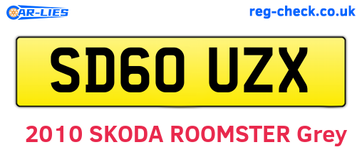 SD60UZX are the vehicle registration plates.