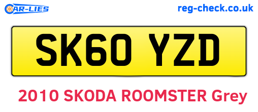 SK60YZD are the vehicle registration plates.