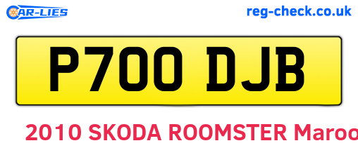 P700DJB are the vehicle registration plates.