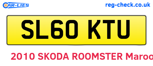 SL60KTU are the vehicle registration plates.