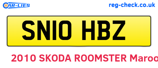 SN10HBZ are the vehicle registration plates.