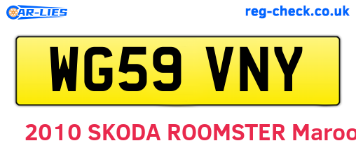 WG59VNY are the vehicle registration plates.
