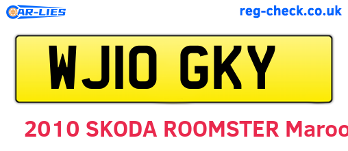 WJ10GKY are the vehicle registration plates.