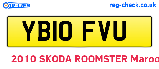 YB10FVU are the vehicle registration plates.