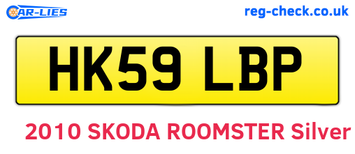 HK59LBP are the vehicle registration plates.