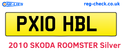 PX10HBL are the vehicle registration plates.