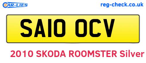 SA10OCV are the vehicle registration plates.