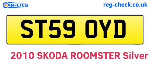 ST59OYD are the vehicle registration plates.