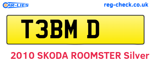 T3BMD are the vehicle registration plates.