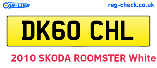 DK60CHL are the vehicle registration plates.