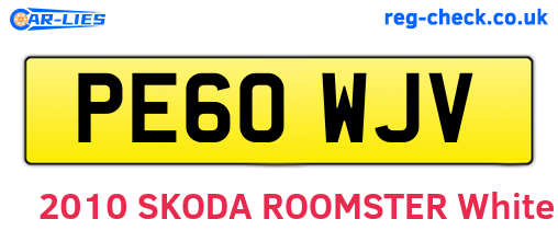 PE60WJV are the vehicle registration plates.