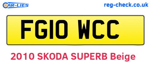 FG10WCC are the vehicle registration plates.