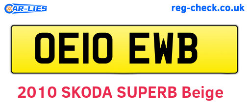 OE10EWB are the vehicle registration plates.