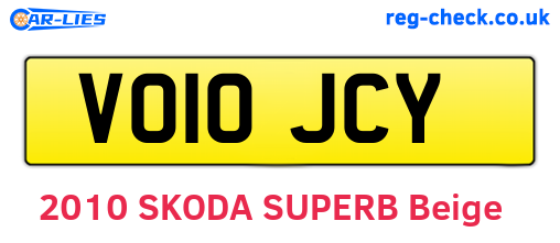 VO10JCY are the vehicle registration plates.