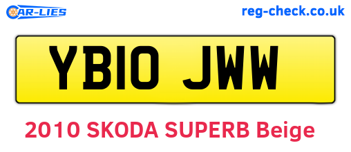 YB10JWW are the vehicle registration plates.