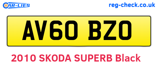 AV60BZO are the vehicle registration plates.