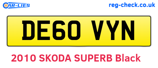 DE60VYN are the vehicle registration plates.