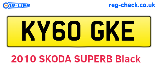 KY60GKE are the vehicle registration plates.