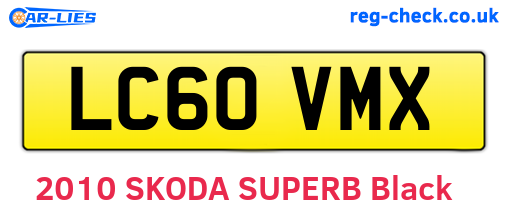 LC60VMX are the vehicle registration plates.