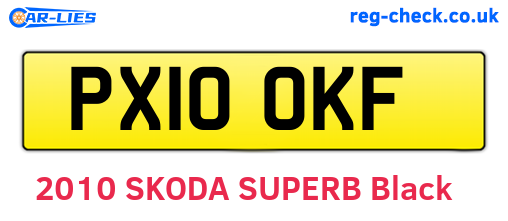 PX10OKF are the vehicle registration plates.