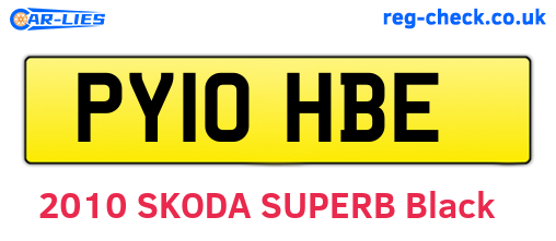 PY10HBE are the vehicle registration plates.