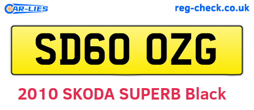 SD60OZG are the vehicle registration plates.
