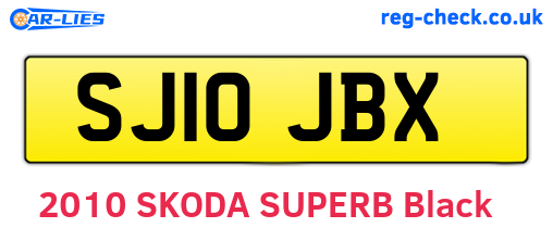 SJ10JBX are the vehicle registration plates.