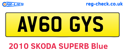 AV60GYS are the vehicle registration plates.
