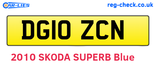DG10ZCN are the vehicle registration plates.