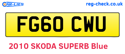 FG60CWU are the vehicle registration plates.