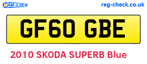 GF60GBE are the vehicle registration plates.