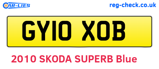 GY10XOB are the vehicle registration plates.