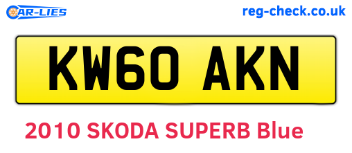 KW60AKN are the vehicle registration plates.