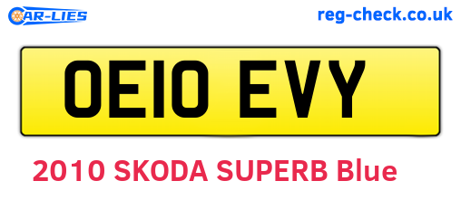 OE10EVY are the vehicle registration plates.