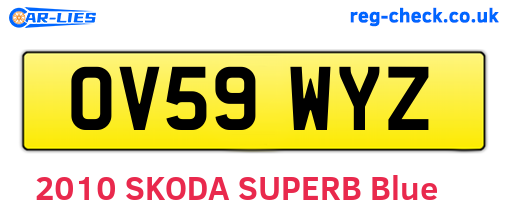 OV59WYZ are the vehicle registration plates.