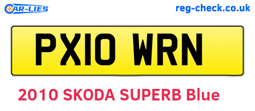 PX10WRN are the vehicle registration plates.