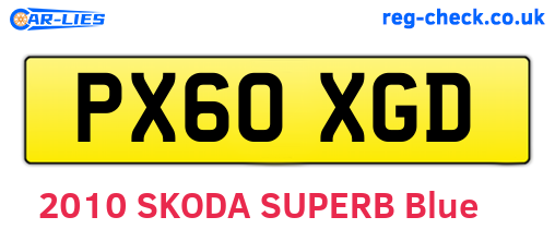 PX60XGD are the vehicle registration plates.
